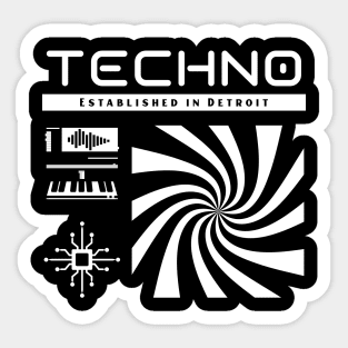 TECHNO - Established In Detroit Sticker